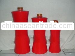 Botol Ceking Set of 3, Glossy With Rattan In Top