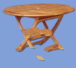 Teak Round Folding Table