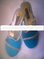 Permata Besar Turquis Lady's Shoes