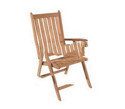 Teak Garden Furniture Straight Reclining Chair