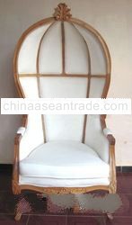 Antique French Furniture Canopy Chair - Natural Wood Home Furniture