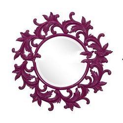 Pink Painted Saturn Carving Mirror