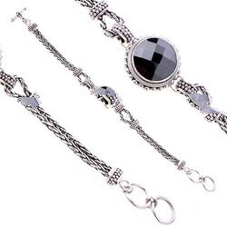 Sterling Silver Bracelet B.006 Black Zircon