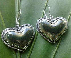 Sterling Silver Earring with Heart Ceramics Beads