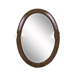 Mahogany Dahuk Carved Mirror with Beveled Glass