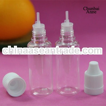 vapor liquid clear pet plastic bottle 15ml with long tip TUV/SGS certificate