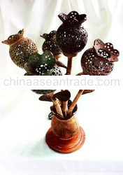 Coconut Lamp opium flower and vest shape ECO product from