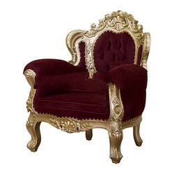 Gold Sofa Heavy Carved Single Seat