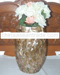 vases flower from mother of pearl pink shell