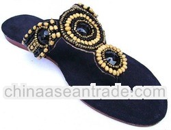 Beaded Leather Sandals