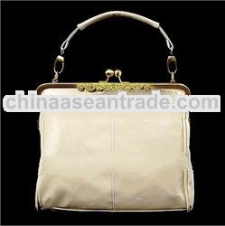 Fashion Off White Cream Leatherette Casual Clutch Purse Bag