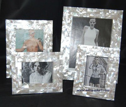 mother of pearl white shell frame photo