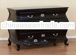 French Furniture - 4 Drawers Black Commode