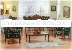 Teak Sofa Set Classic Design Romawi Raja Mawar III Indoor Furniture