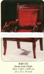 Swan Arm Chair Mahogany Indoor Furniture