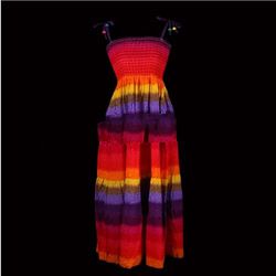 Color Stripe Polyester and Spandex Summer Long Maxi Dress