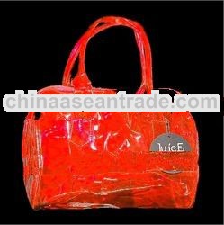 Women's Bright Colored Jelly Transparent PVC Tote Bag