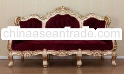 French Furniture - Gold Leaf Living Room Sofa 3 Seater