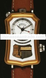 Boegli Swiss Musical Watch "classique" With Gold Bezel