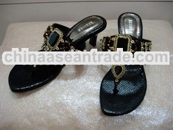 LEZILLA Fashion Shoes WOMEN SHOES SANDALS in BLACK SNAKE SKIN with Swarovski CRYSTAL