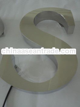 waterproof custom mirror stainless steel halo lit letters