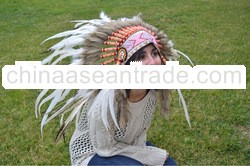 Amazing Indian White Feather Headdress