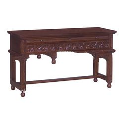 French Heavy Carved Console Table with Drawers