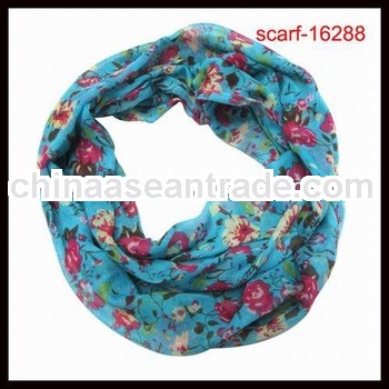 wholesale flower printing loop scarf