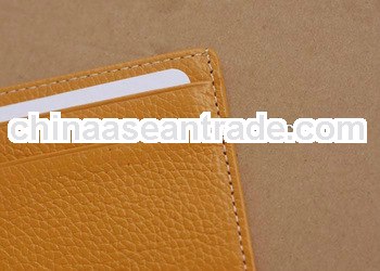 wholesale slim small leather card pouch with logo debossed