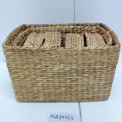 S/6 rectangular basket - made in Vietnam/ Natural fibers baskets for home use (HLB 1446/6)