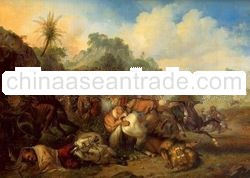 Raden Saleh Painting repro "Three Lion Hunting"