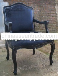 Black Painted Wooden Furniture - Living Room Arm Chairs