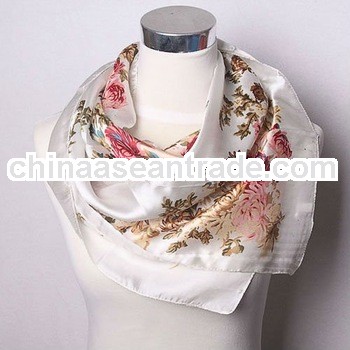 women fashion satin silk square neck scarf