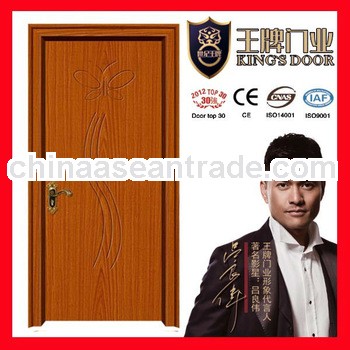 wooden interior mdf pvc room door with frame, casing, lock, hinges