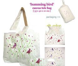 Humming Bird Canvas Tote Bag