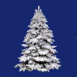 12' PRE-LIT FLOCKED ALASKAN CHRISTMAS TREE CLEAR LIGHTS