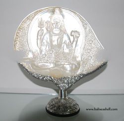 mother of pearl carving with siwa god ornament with silver