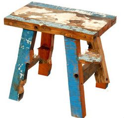 STOOL MADE OF OLD BOAT WOOD BWS04