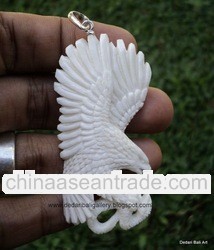 Bali Bone Carving "Flying Eagle" Ox Bone Pendant