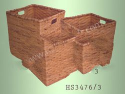 Handicraft products made in Vietnam/ Water hyacinth basket in square shape (HS 3476/3)