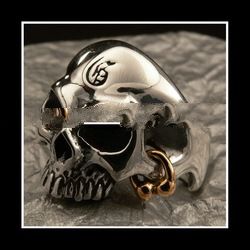 Silver Jewelry Skull Ring Piercing