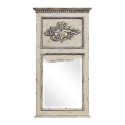 Distressed Antique White Painted Buwaidhaa Mirror