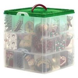 Snap-N-Stack 3-Layer Ornament Box with Dividers