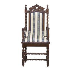 Mahogany Jacobian Arms Dining Chair