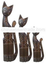Sitting Cat Wood Carving Set