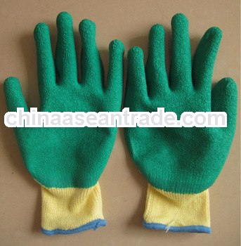 yellow liner cheap dipped gloves