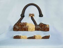 Coconut Shell Handbag 3x5 Elastic Handle