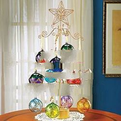Gold Metal Tree Spinning Ornament Display