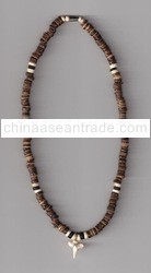 Shark Tooth Necklace w. Coco Bead Accents