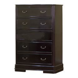 Mahogany Dark Painted Chest with 5 Drawers